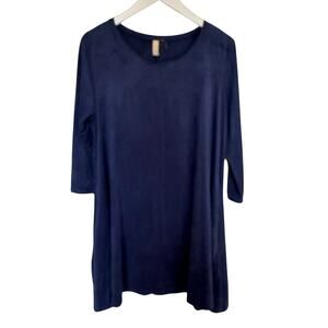 Boutique Faux Suede Swing Dress Large